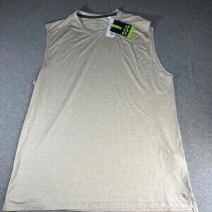 DSG Dicks Sporting Goods Men's Medium Beige Ribbed Tank Top Active Moisture Wick